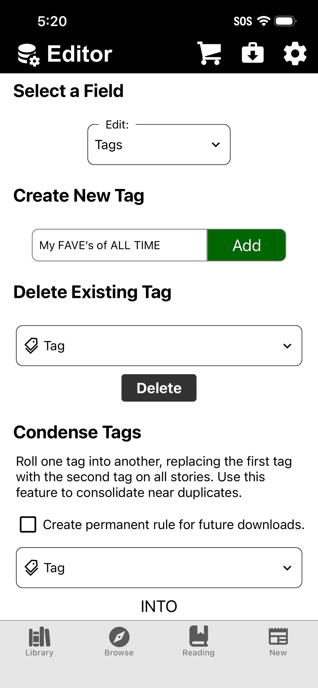 FoundFic metadata editor for bulk library management.